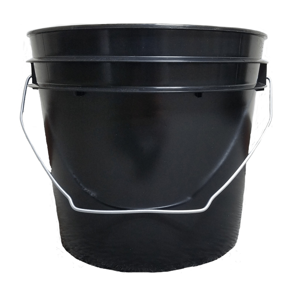 1 Gallon Economy Black Round Bucket with Wire Bail