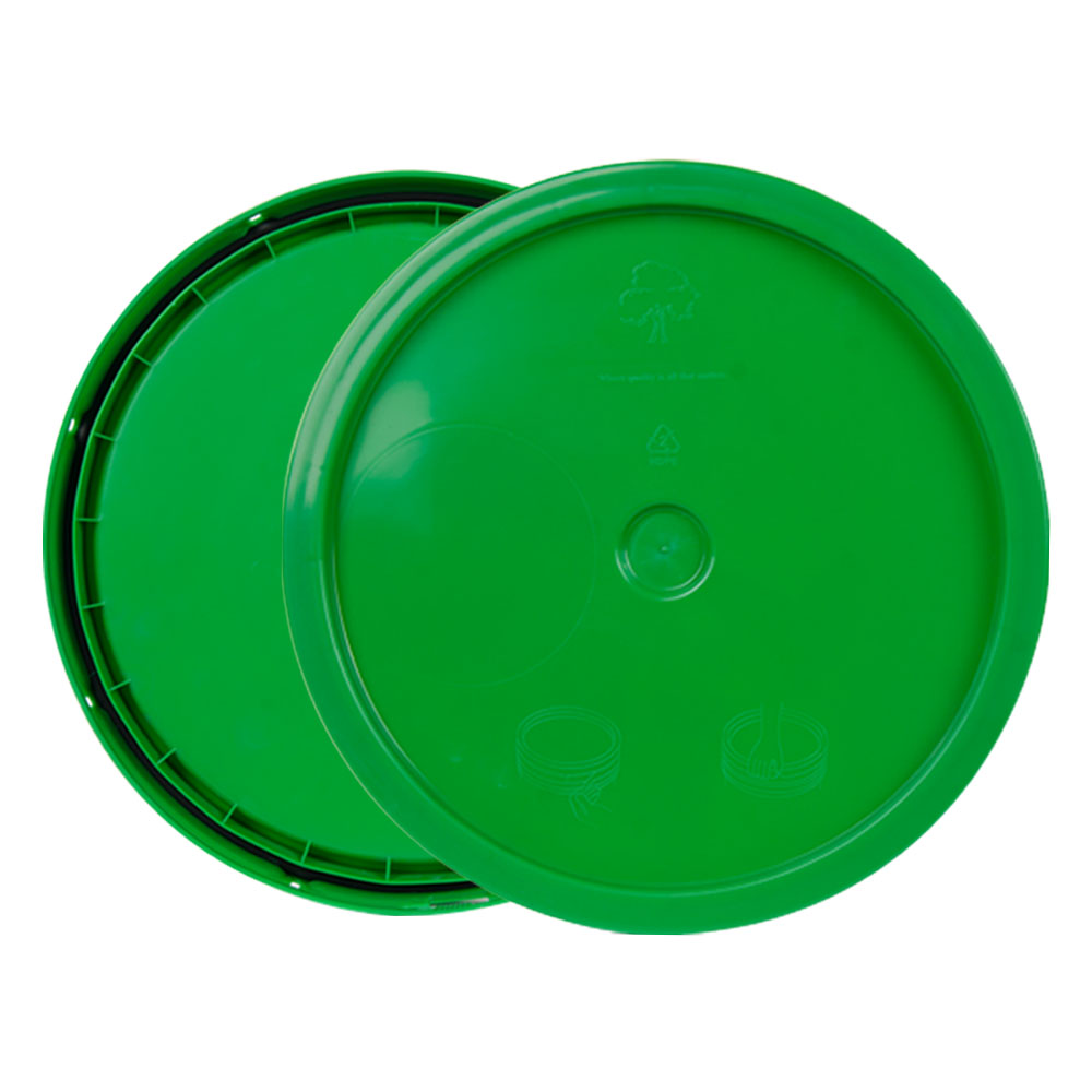 Green 3.5 to 5.25 Gallon HDPE Bucket Lid with Tear Tab