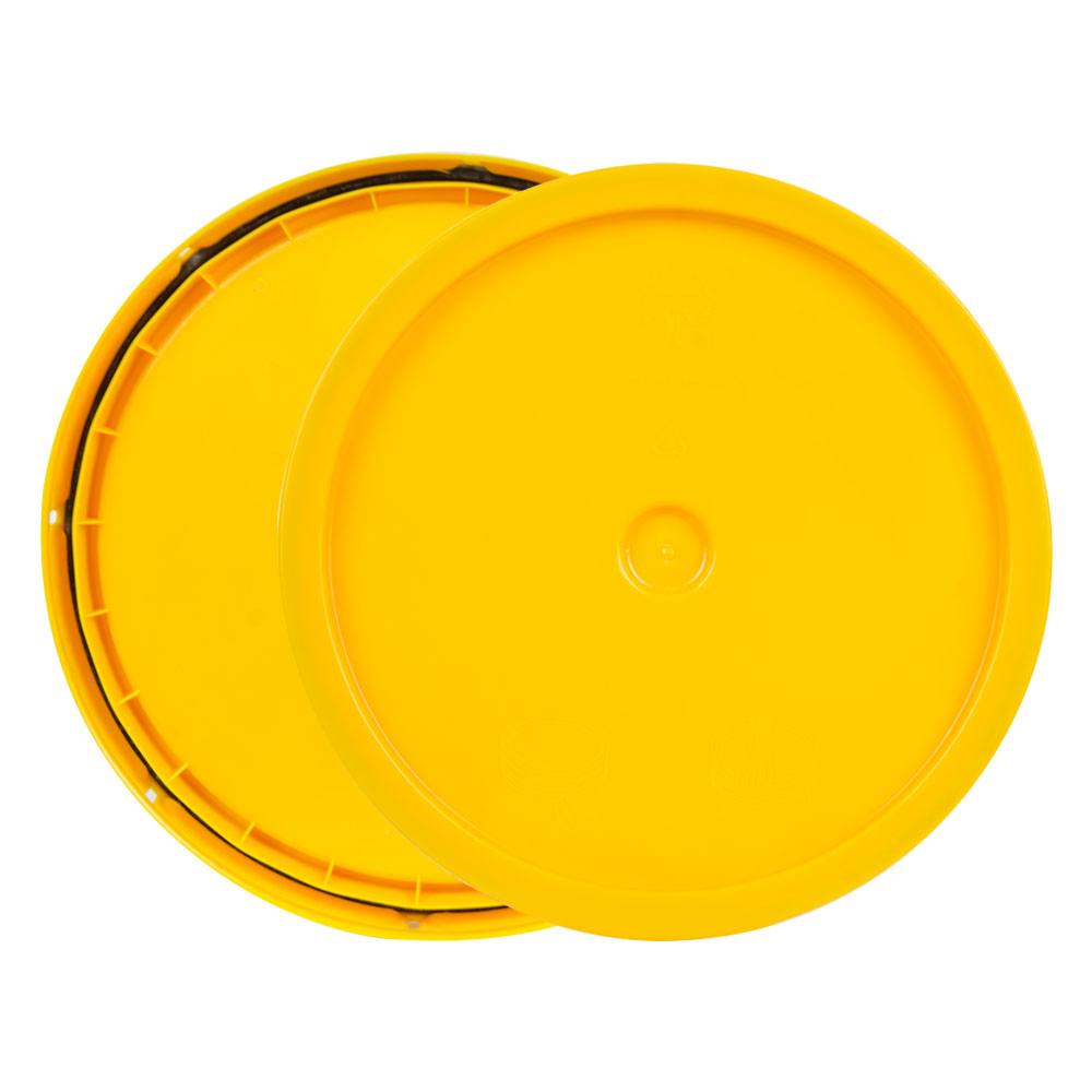 Yellow 3.5 to 5.25 Gallon HDPE Bucket Lid with Tear Tab