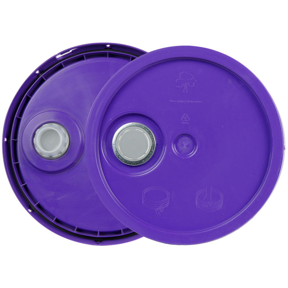 Purple 3.5 to 5.25 Gallon HDPE Bucket Lid with Pour Spout