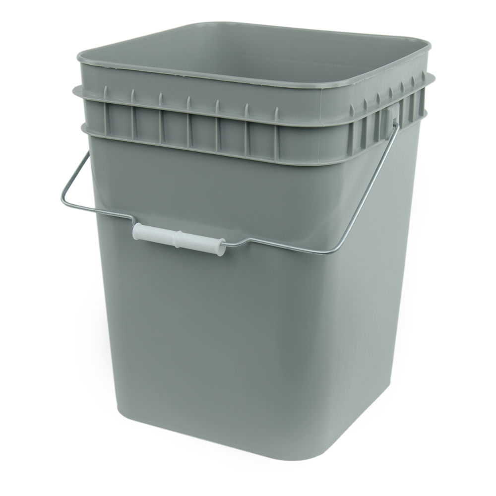 4 Gallon White HDPE Square Bucket (Lid Sold Separately)