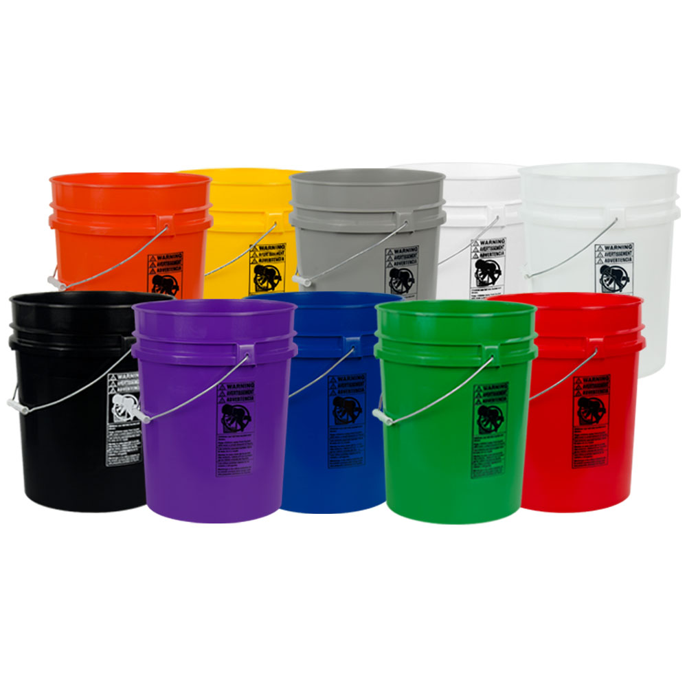 51/4 Gallon Colored HDPE Buckets & Lids U.S. Plastic Corp.
