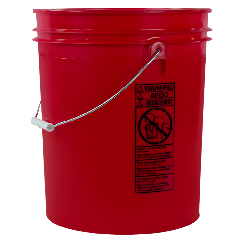 Letica® Standard Red 5 Gallon Bucket | U.S. Plastic Corp.