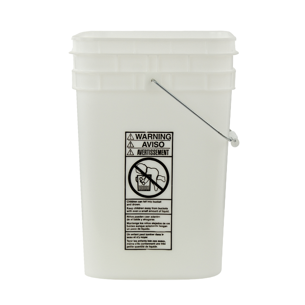 Letica® 41/4 Gallon Natural HDPE Square Bucket (Lid Sold Separately
