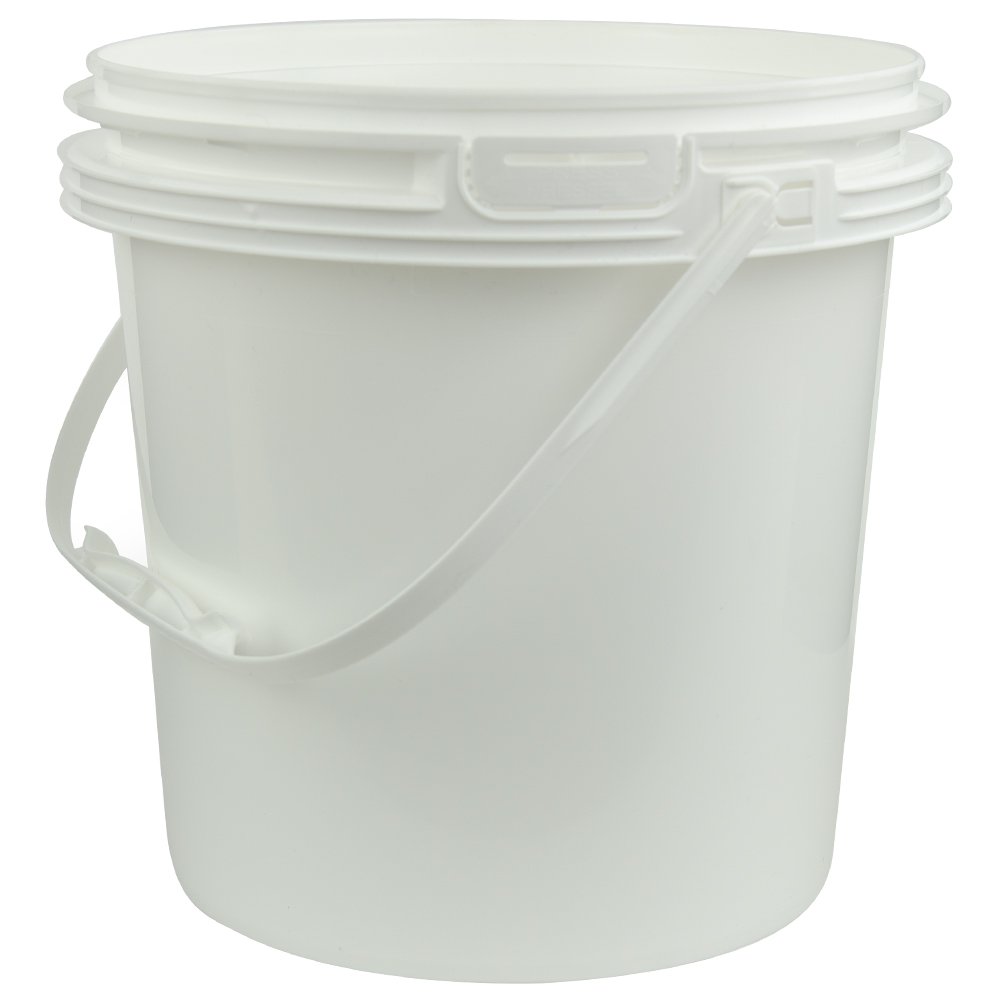 White Polypropylene 3.2 Gallon/12 Liter Bucket with Handle