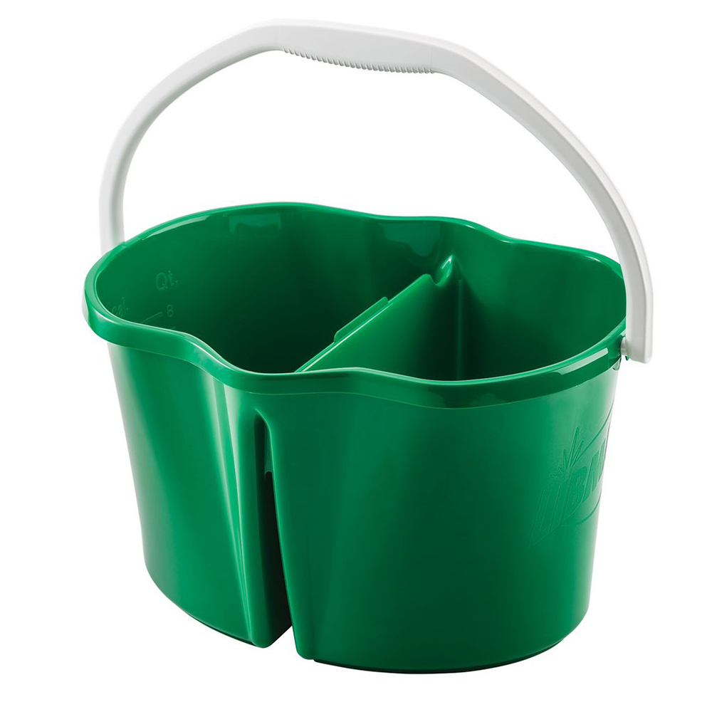 4 Gallon Green Clean & Rinse Bucket with White Handle