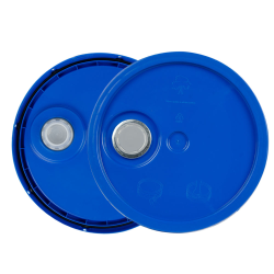 Blue 3.5 to 5.25 Gallon HDPE Bucket Lid with Pour Spout