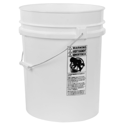 White 5.25 Gallon HDPE Bucket