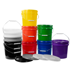 colored 5 gallon buckets