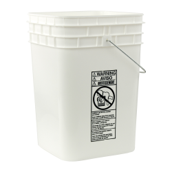 4-1/4 Gallon White HDPE Square Bucket (Lid Sold Separately)