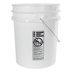 5 Gallon White HDPE UN Rated Pail with Handle