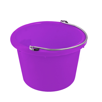 Bright Molded Rubber-Polyethylene Purple 8 Quart Pail
