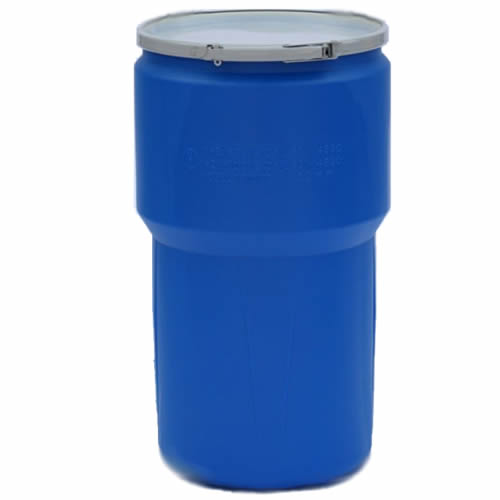 14 Gallon Blue Open Head Poly Drum with Metal Lever-Lock Ring