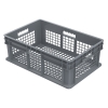 24" L x 16" W x 8" Hgt. Akro-Mils® Straight Walled Gray Container w/Mesh Sides & Base