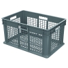 24" L x 16" W x 12" Hgt. Akro-Mils® Straight Walled Gray Container w/Mesh Sides & Base