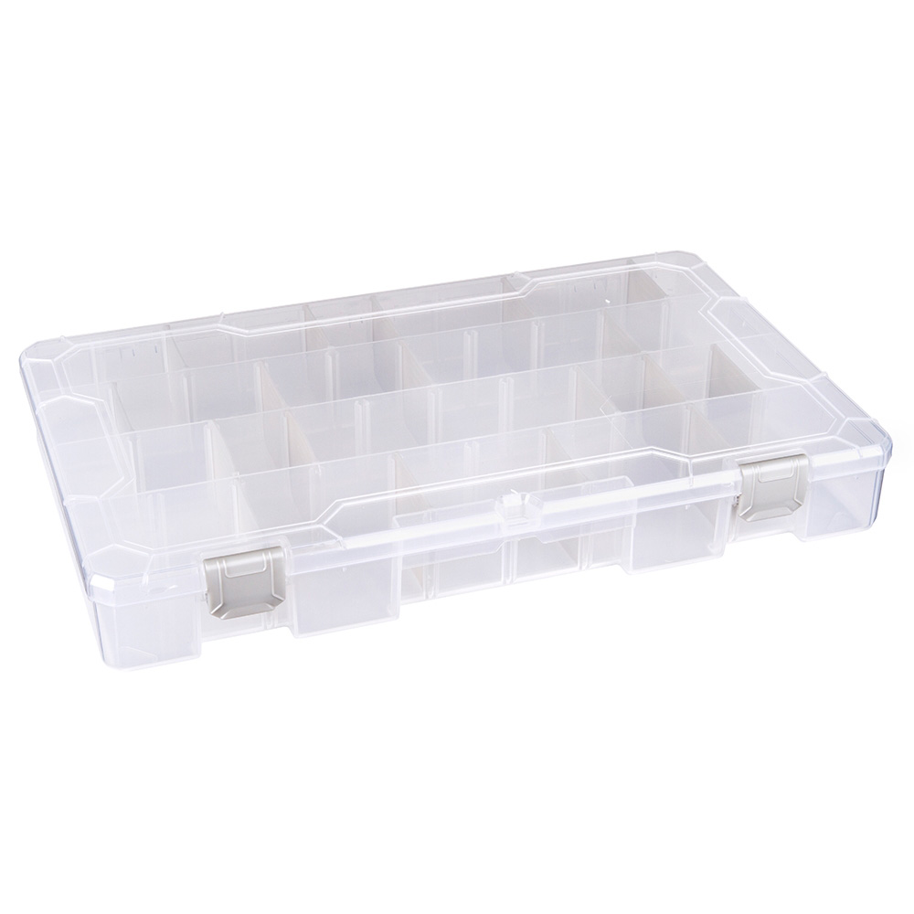 Tuff-Tainer® Polypropylene 4 Compartment Box - 13-11/16" W x 8-3/16" L x 1-3/4" Hgt.
