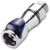 3/8 SAE-06 LQ4 Chrome Plated Brass Valved Body - Blue (Insert Sold Separately)