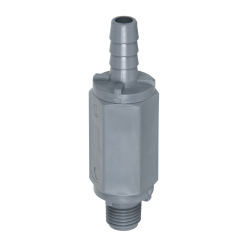 3/8 Hose Barb x 3/8 Hose Barb Natural Kynar Check Valve with 1 psi Spring & Viton Seal 1 Each 3/8 Hose Barb x 3/8 Hose Barb Natural Kynar Check Valve with 1 psi Spring & Viton Seal 1 Each