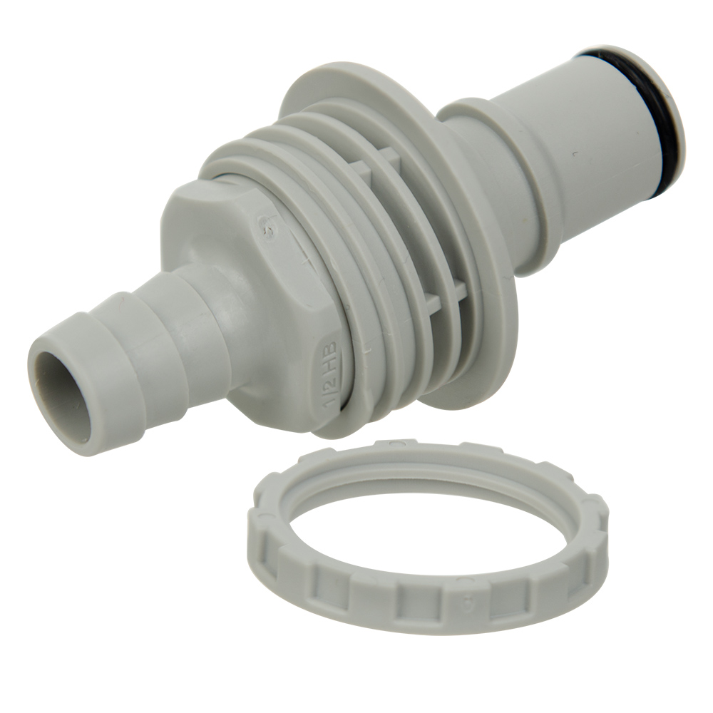 1/2" ID Panel Mount NS6 Series Polypropylene Non-Spill Hose Barb Insert (Body Sold Separately)