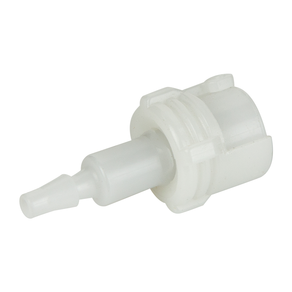 3mm Hose Barb Acetal In-Line Coupling Body - Shutoff (Insert Sold Separately)