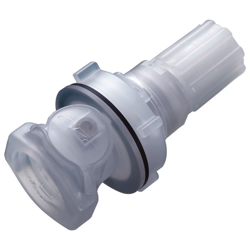 1/2" Flare Compression CQH Series Polypropylene Panel Mount Coupling Body - Shutoff (Insert Sold Separately)