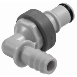 3/8" ID In-Line Hose Barb NS4 Series Polypropylene Non-Spill Elbow Insert (Body Sold Separately)