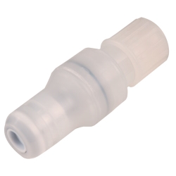 1/2" Flare Compression CQG Series Polypropylene In-Line Coupling Insert - Shutoff (Body Sold Separately)