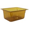 8.6 Quart Amber Polycarbonate High Temperature 1/2 Food Pan