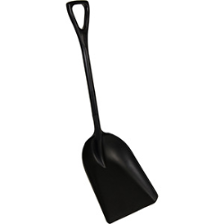 Remco® Black Hygienic One-Piece Polypropylene Shovel - 14" x 17" x 42"