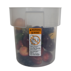 18 Quart Translucent Polypropylene Bain Marie with Handles (Lid Sold Separately)