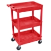Red Luxor 3 Shelf Tub Cart (300 lbs. Capacity)