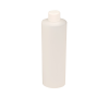 12 oz. Natural HDPE Cylindrical Sample Bottle with 24/410 White Ribbed Cap with F217 Liner