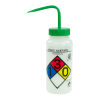 500mL (16 oz.) Scienceware® Ethyl Acetate Safety-Vented & Labeled Wide Mouth Wash Bottle with Green Dispensing Nozzle
