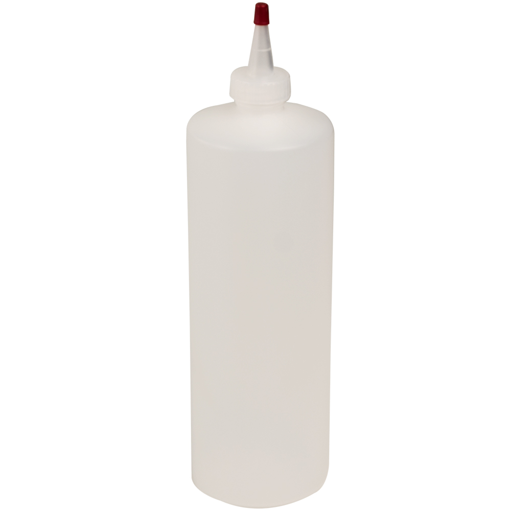 32 oz. Natural HDPE Cylindrical Sample Bottle with 28/410 Natural Yorker Cap