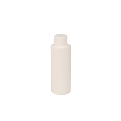 4 oz. White HDPE Cylindrical Sample Bottle with 24/410 Plain Cap with F217 Liner