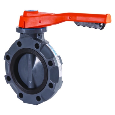 2" Hayward® BYV Series PVC Butterfly Valve with Lever Handle & EPDM Liner