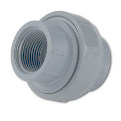 4" FPT Light Gray Schedule 80 CPVC Threaded Union with FPM Seals