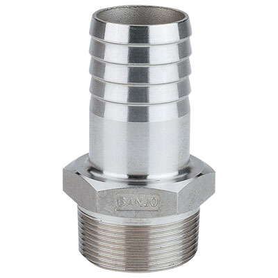 1/2" MNPT  x 5/8" Hose Barb 316 Stainless Steel Adapter