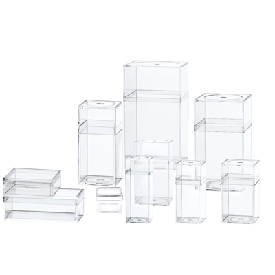 clear rigid plastic boxes