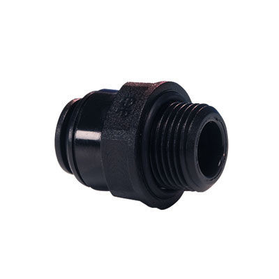10mm OD x 3/8" BSPT Black Acetal Male Connector