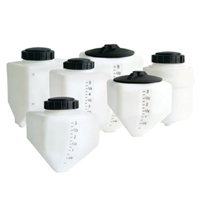 2-1/2 Gallon White Rectangle Rinse Tank w/5" Lid & 3/4" Molded-in Threads - 15" L x 7" W x 14" Hgt.