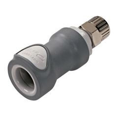 3/8" OD x 1/4" ID In-Line Ferruleless NS4 Series Polypropylene Non-Spill Coupling Body (Insert Sold Separately)