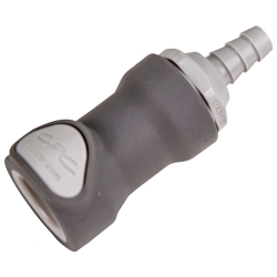 1/4" ID In-Line Hose Barb NS4 Series Polypropylene Non-Spill Coupling Body (Insert Sold Separately)