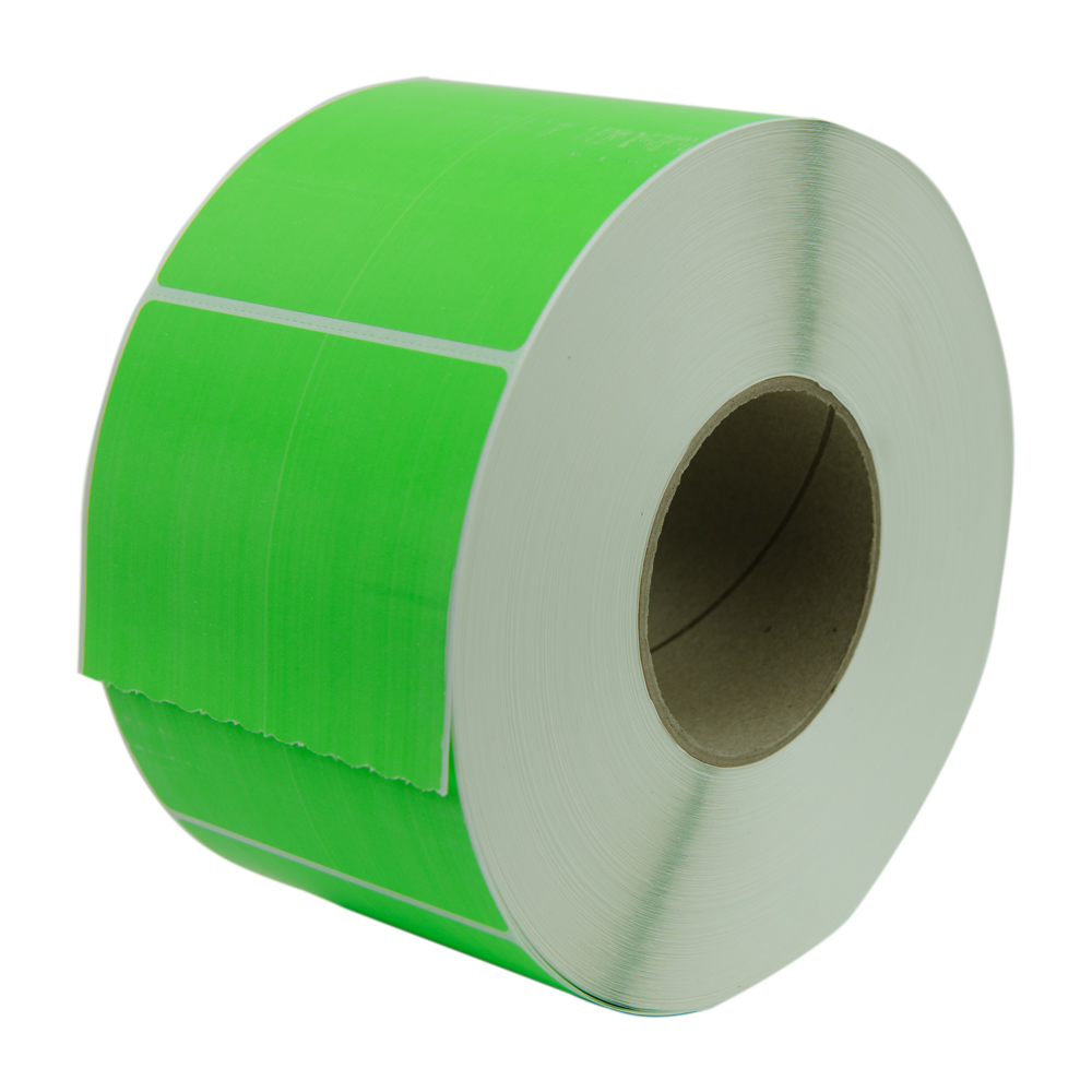 4" W x 6" L Bright Green Thermal Transfer Rolls Case of 4 Rolls U.S
