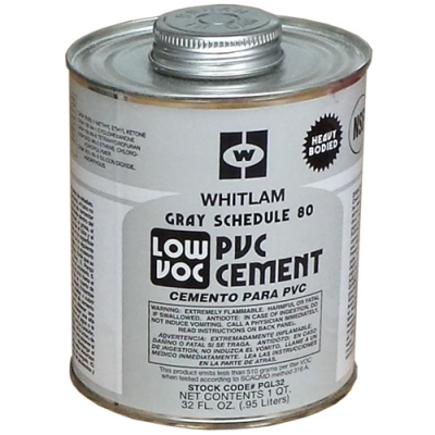 Whitlam PVC Gray Schedule 80 Low VOC Heavy-Bodied Cement
