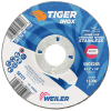 4-1/2" Dia. x 1/4" Thickness x 7/8" Arbor Hole Weiler® Tiger® Inox Grinding Wheel - Type 27