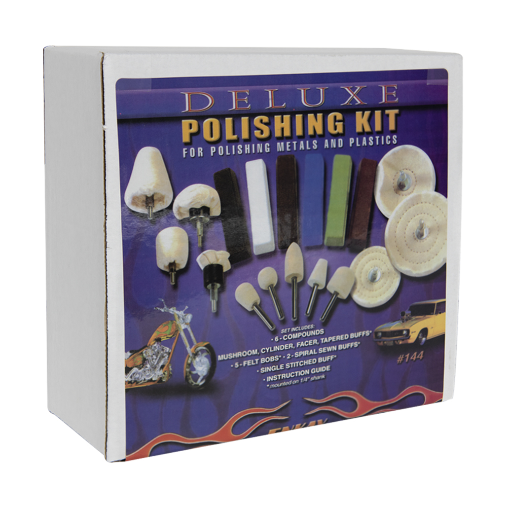 Deluxe Metal & Plastic Polishing Kit w/ Extender Shaft 