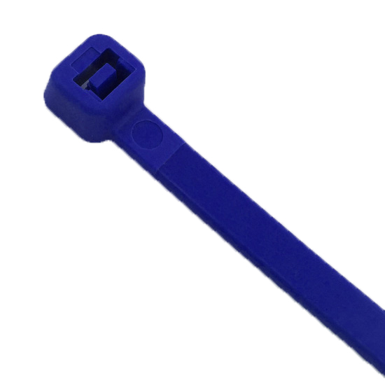 11" L x 50 lbs. Tensile Strength Blue Vivid Cable Ties - Pack of 100