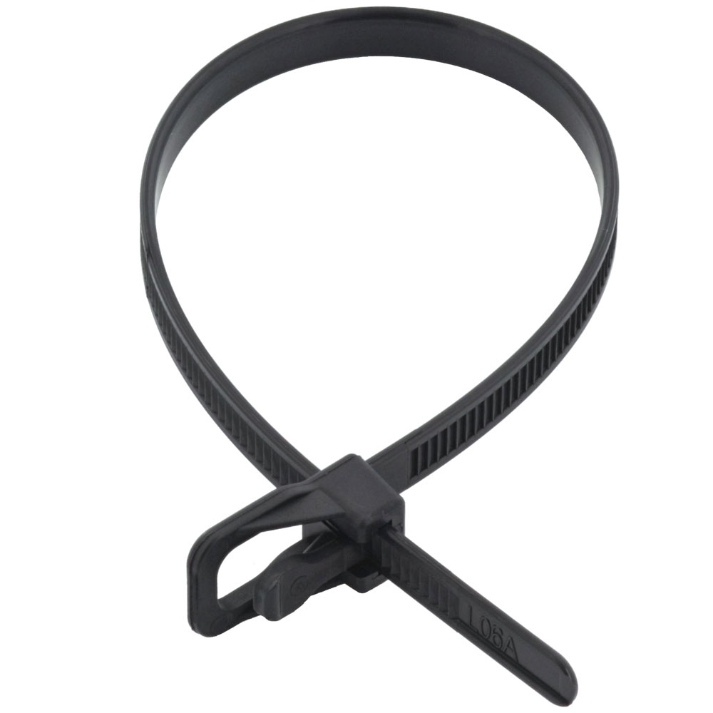 50 lb 8" UV Black Cable Ties - pack of 100