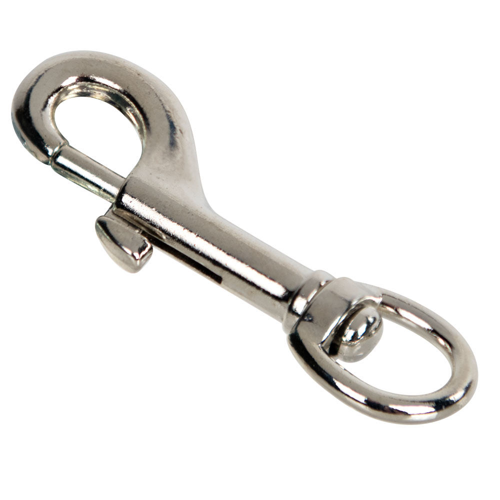 1/" Snap Hook w//Swivel Eyelet /& Bolt Catch Nickel QTY 2